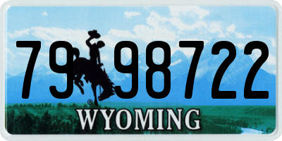 WY license plate 7998722