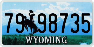 WY license plate 7998735