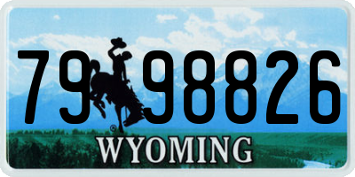WY license plate 7998826