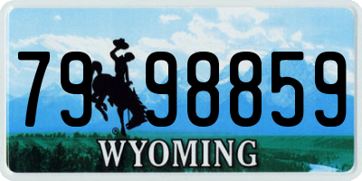WY license plate 7998859