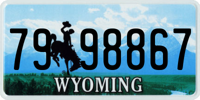 WY license plate 7998867
