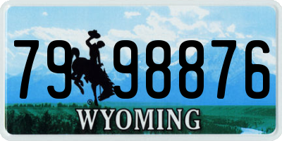 WY license plate 7998876