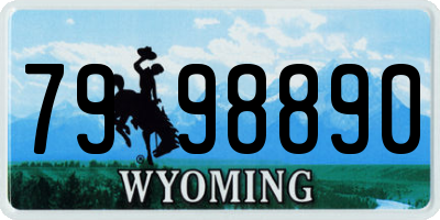WY license plate 7998890