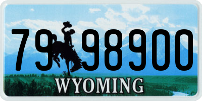WY license plate 7998900