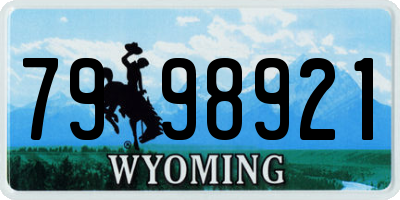WY license plate 7998921
