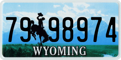WY license plate 7998974