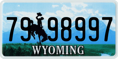 WY license plate 7998997