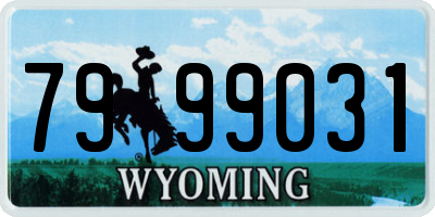 WY license plate 7999031