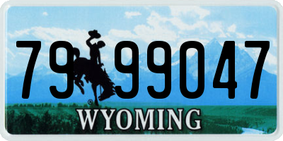 WY license plate 7999047