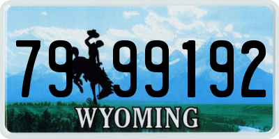 WY license plate 7999192
