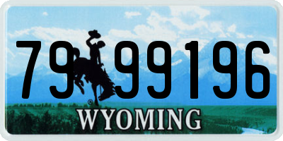 WY license plate 7999196