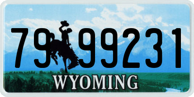 WY license plate 7999231