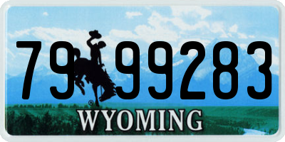 WY license plate 7999283