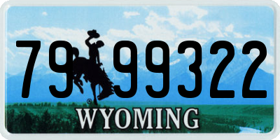 WY license plate 7999322