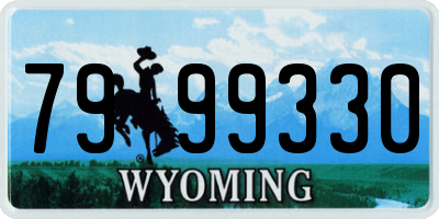 WY license plate 7999330
