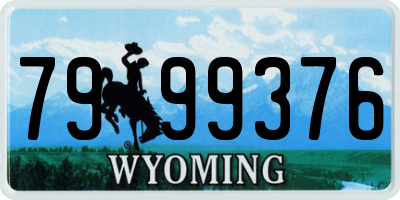WY license plate 7999376
