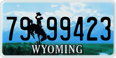 WY license plate 7999423