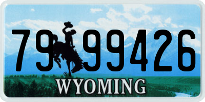 WY license plate 7999426