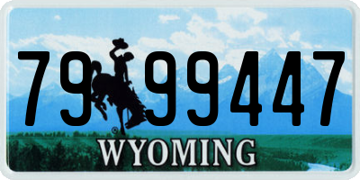WY license plate 7999447