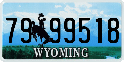 WY license plate 7999518