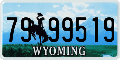 WY license plate 7999519