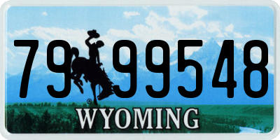 WY license plate 7999548