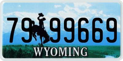 WY license plate 7999669