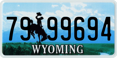 WY license plate 7999694