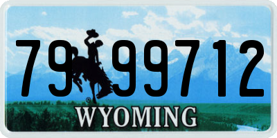 WY license plate 7999712