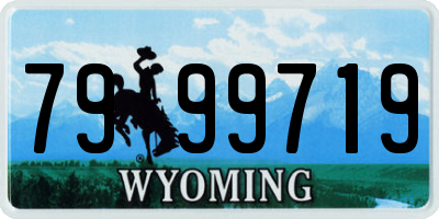 WY license plate 7999719