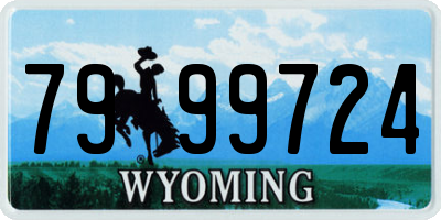 WY license plate 7999724