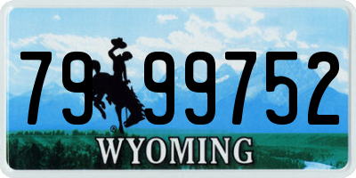 WY license plate 7999752