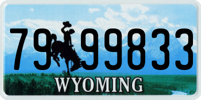 WY license plate 7999833