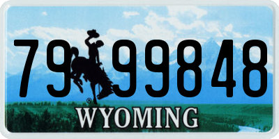 WY license plate 7999848