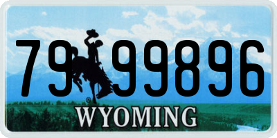 WY license plate 7999896