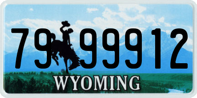 WY license plate 7999912