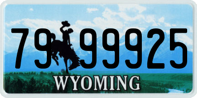 WY license plate 7999925