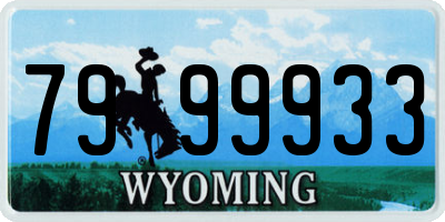 WY license plate 7999933