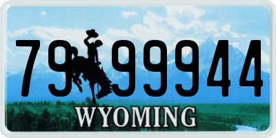 WY license plate 7999944
