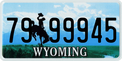 WY license plate 7999945