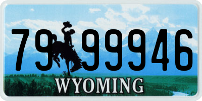 WY license plate 7999946