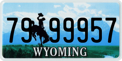 WY license plate 7999957