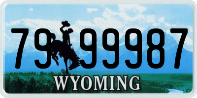 WY license plate 7999987