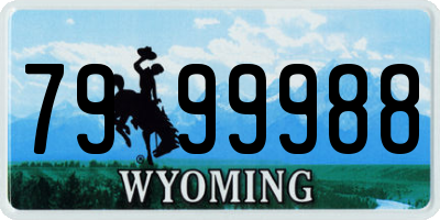 WY license plate 7999988