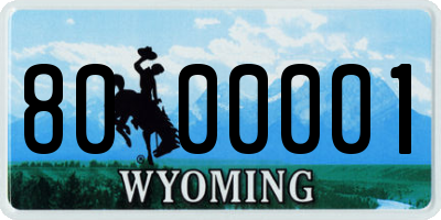 WY license plate 8000001