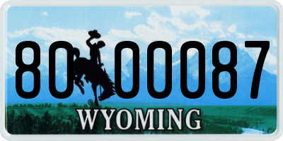 WY license plate 8000087