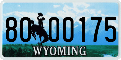 WY license plate 8000175
