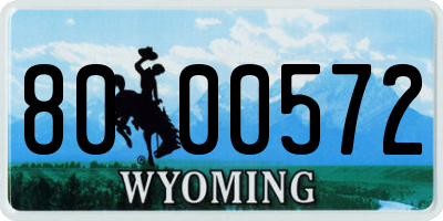 WY license plate 8000572