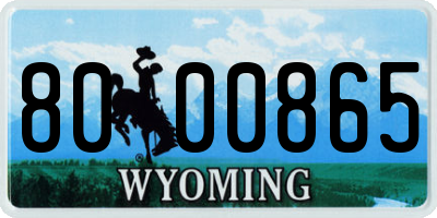 WY license plate 8000865