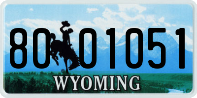 WY license plate 8001051